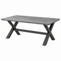 Stół jadalniany 180 x 90 x 75 cm z blatem w dekorze szarego marmuru i metalową podstawą w stylu industrialnym